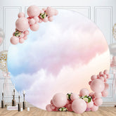 Aperturee - Nature Sky Round Baby Shower Decoration Backdrop